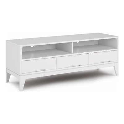 SIMPLIHOME Hunter 60" Wide TV Stand in Oak Veneer