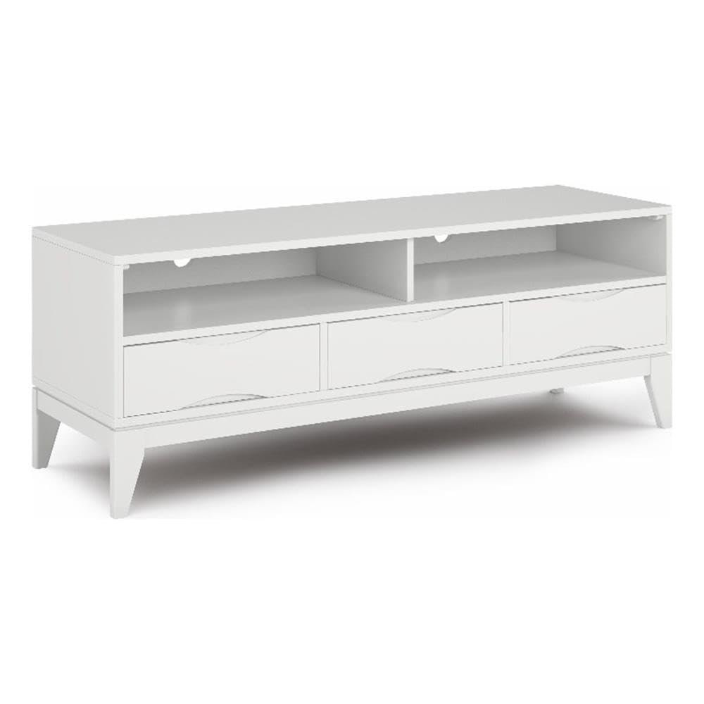 SIMPLIHOME Hunter 60" Wide TV Stand in Oak Veneer