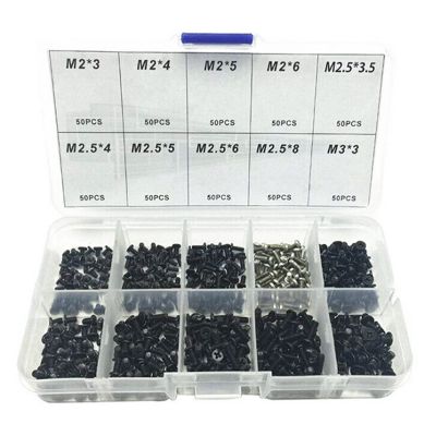 NATEFEMIN 500Pcs Universal Alloy Steel Laptop Notebook Computer Repair Screws Kit with Box Accessories Part