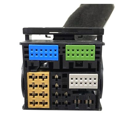Yige Store 1/5/10/20 Sets 52 Pin Car Power Quad Lock Connector with 8x0 035 444 /3B7 035 447 Full Line CD Player Audio Tail FM Antenna (Color : 52p with line, Size : 5 Sets)