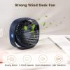 Joyoolife 2Pcs Desk Fan, 3 Speed Adjustable Table Fan, Quiet Powerful Desktop Fan, Battery Powered USB Rechargeable Strong Wind Tilt Fan, Small Portable Fan for Home Office Travel view 2