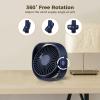 Joyoolife 2Pcs Desk Fan, 3 Speed Adjustable Table Fan, Quiet Powerful Desktop Fan, Battery Powered USB Rechargeable Strong Wind Tilt Fan, Small Portable Fan for Home Office Travel view 3