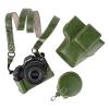 MUZIRI KINOKOO Protective Case for Canon EOS R50/R100 Camera and 18-45mm Lens, PU Leather EOSR50 R100 Camera Bag Including Half Case, Flip Cover, Shoulder Strap and Storage Pocket - Green view 1