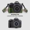 MUZIRI KINOKOO Protective Case for Canon EOS R50/R100 Camera and 18-45mm Lens, PU Leather EOSR50 R100 Camera Bag Including Half Case, Flip Cover, Shoulder Strap and Storage Pocket - Green view 3