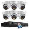 PANOOB PoE Security Camera System 4K, 6X Wired 8MP IP Surveillance Dome Cameras with Person Vehicle Detection, Smart Dual Lights Full Color Night Vision, 4K 8CH PoE NVR with 2TB HDD, PD93BA0608-8MD view 1