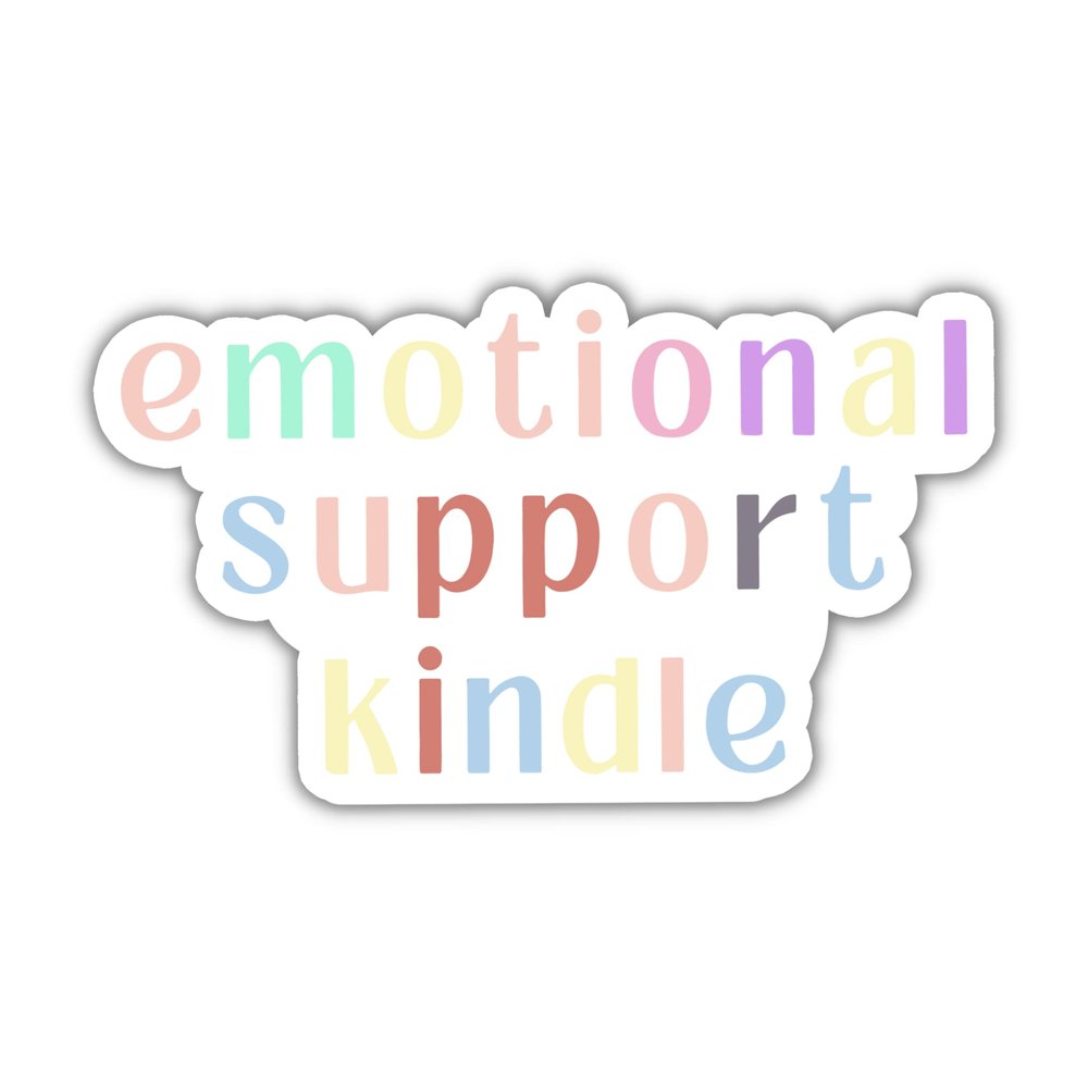 314PI Emotional Support Kindle Sticker, Bookish Water Assistant Die Cut Sticker for Laptop Phone Water Bottle Skateboard, Book Stickers Gifts for Boy Adult Girl, Reading Stickers, Kindle Stickers, Mental Health Awareness, Reading Gift, Support Sticke