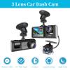 Dash Cam, 3 Lens 1080P Car Driving Recorder with Night Vision Loop Recording G Sensor Emergency Saving, 2in LCD Screen 170 Degree Angle, Multifunctional Car Camera view 2