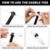 150PCS Reusable Fastener Straps - 6 Inch Cable Management Ties, Adjustable Hook & Loop Organizer Straps for Home, Office and Data Centers (Black) view 4