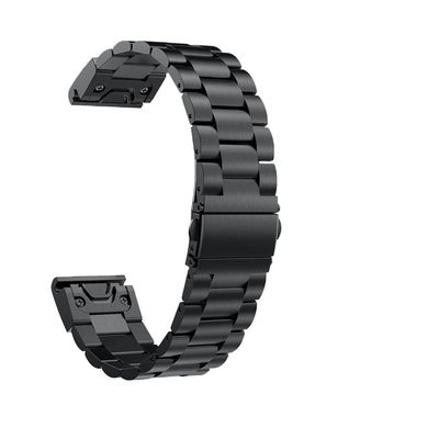 BEFIA Smart Watch Metal Band For Garmin Fenix 6X 6 Pro 7 7X 5X 5 Bracelet 20 22 26mm Wristbands Straps Stainless Steel Fenix 7S 6S 5S (Color : Black, Size : 26mm Fenix 6X 6XPro)
