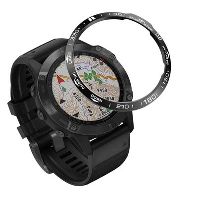 BCMCBV For Garmin Fenix 7 6 6XPro Sapphire Bezel Ring Cover Stainless Steel Protection Case Smart Watch Sport Adhesive Case Bumper Ring (Color : A, Size : For Fenix 7)