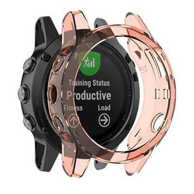 TPUOTI for Garmin Fenix5S 5 5X TPU Silicone Frame Protection case Ultra-Thin case Transparent Fenix 5S 5 5X Accessory Protective Sleeve (Color : Pink, Size : for Fenix 5S 5S Plus)