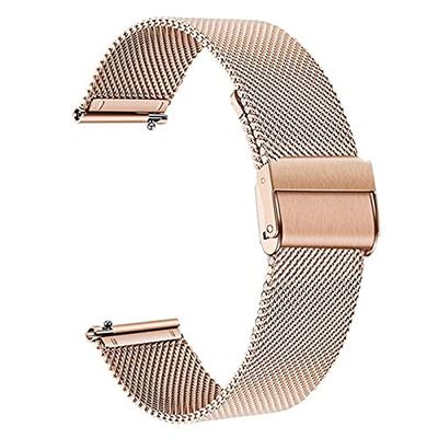 BCMCBV 20mm Watchband for Garmin Venu Sq Music Milanese Strap for Forerunner 645 245M Smart Bracelet Replacement Wristband Correa (Color : Rosegold, Size : For 245)