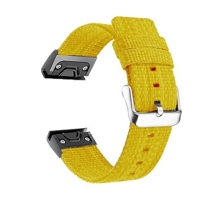 QPDRNC 26 22mm Watchband For Garmin Fenix 7 7X 6 6X 6S Pro 5 5X Plus 3 HR 935 Nylon Quick Release Smart Watch Easyfit Wrist Band Straps (Color : Yellow, Size : Other 26mm Straps)