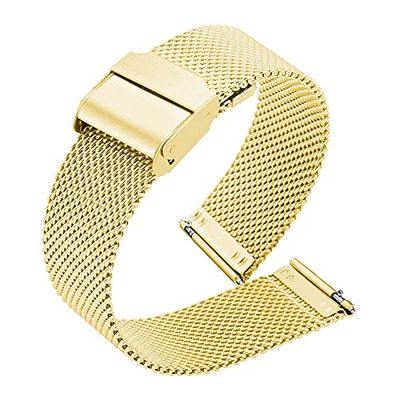 BCMCBV 20mm Watchband for Garmin Venu Sq Music Milanese Strap for Forerunner 645 245M Smart Bracelet Replacement Wristband Correa (Color : Gold, Size : For Vivoactive 3)