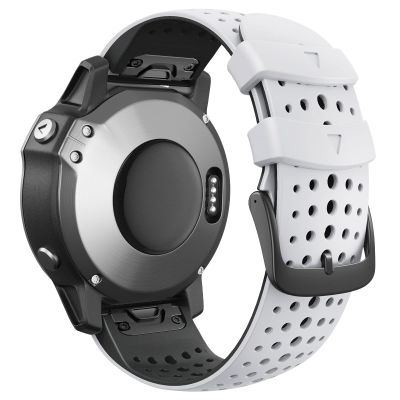 GANYUU 26 22mm Quickfit Watchband For Garmin Fenix 6 6X Pro 5X Plus 3HR Silicone Band Fenix6 Fenix5 Smart Watch Strap Easyfit Bracelet (Color : A, Size : 22mm Fenix 5 5Plus)