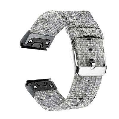 QPDRNC 26 22mm Watchband For Garmin Fenix 7 7X 6 6X 6S Pro 5 5X Plus 3 HR 935 Nylon Quick Release Smart Watch Easyfit Wrist Band Straps (Color : Gray, Size : Other 22mm Straps)