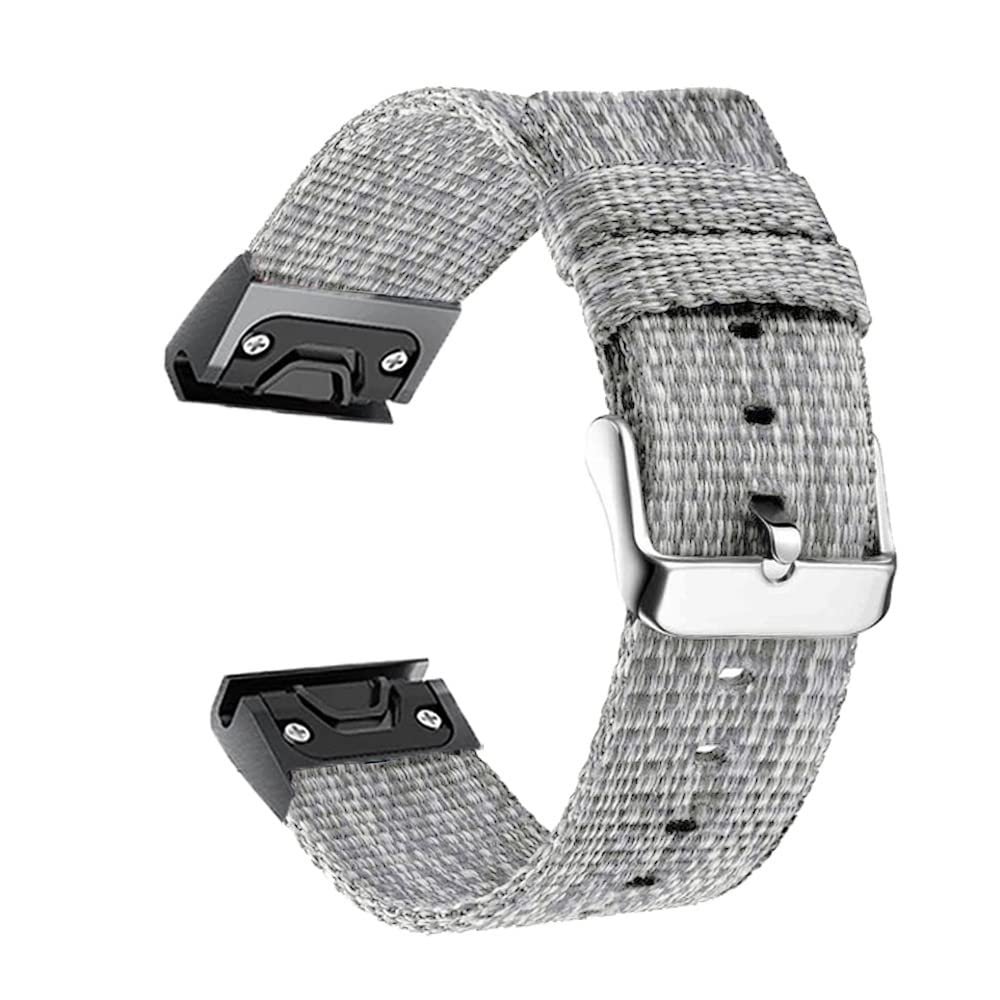 QPDRNC 26 22mm Watchband For Garmin Fenix 7 7X 6 6X 6S Pro 5 5X Plus 3 HR 935 Nylon Quick Release Smart Watch Easyfit Wrist Band Straps (Color : Gray, Size : Other 22mm Straps)