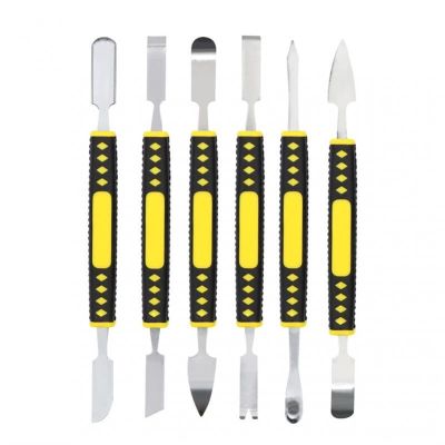 SEALFO 6PCS Metal Crowbar Prying Opening Repair Tool Kit for Mobile Phone Notebook Dual Heads Metal Home Hand Tools Sets