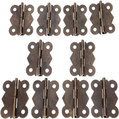 Antique Latch Hasp,Retro Bronze Iron Hinges,Butt Hinges Connectors 10Pcs Butterfly Door Hinges Antique Bronze Cabinet Drawer Jewellery Box Decorate Hinge for Furniture Hardware -25x30mm 10pcs
