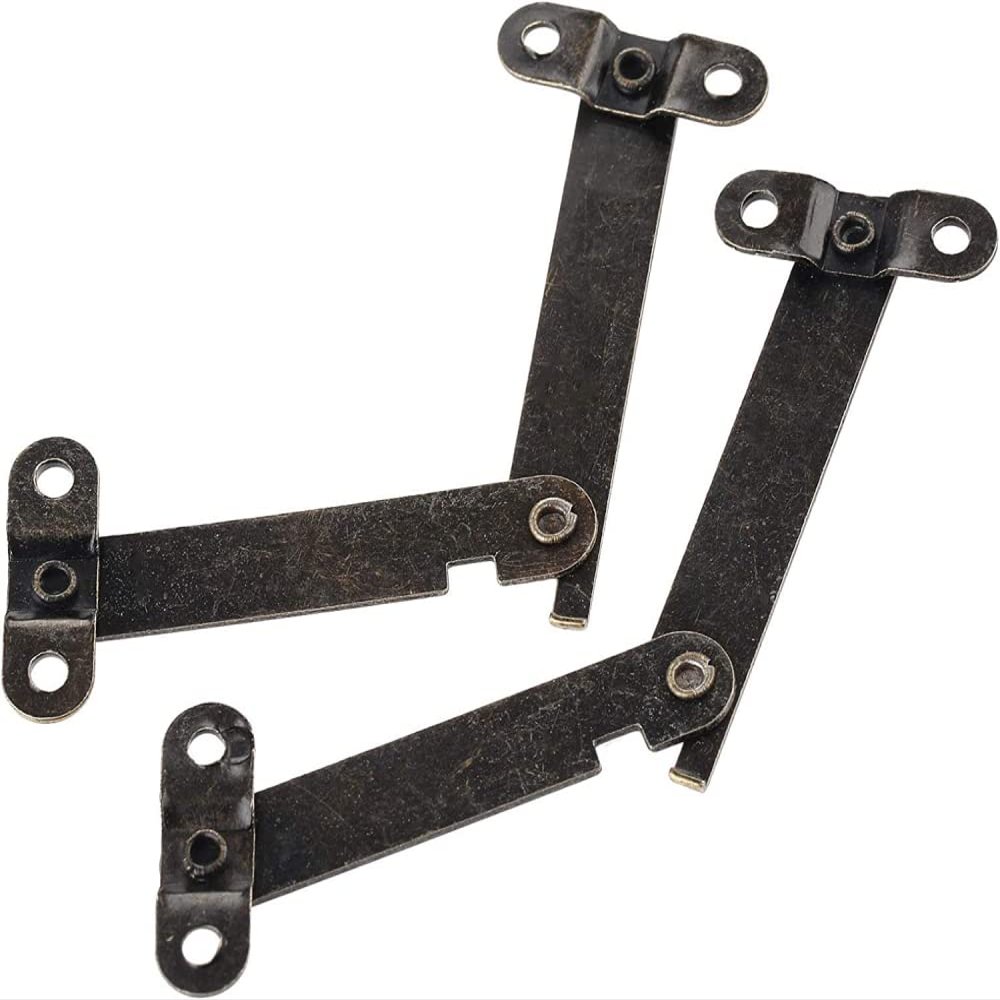 Antique Latch Hasp,Retro Bronze Iron Hinges,Butt Hinges Connectors 2Pcs 61 * 11mm Antique Bronze Furniture Hinges Jewelry Box Cabinet Drawer Door Lid Support Decorative Hinges