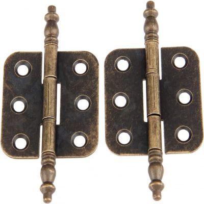 Antique Latch Hasp,Retro Bronze Iron Hinges,Butt Hinges Connectors 2Pcs Antique Crown Head Door Cabinet Hinges 6 Holes Jewelry Box Drawer Cupboard Decorative Hinge for Furniture 70 * 35mm Door Hinge