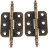 Antique Latch Hasp,Retro Bronze Iron Hinges,Butt Hinges Connectors 2Pcs Antique Crown Head Door Cabinet Hinges 6 Holes Jewelry Box Drawer Cupboard Decorative Hinge for Furniture 70 * 35mm Door Hinge view 1