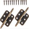 Antique Latch Hasp,Retro Bronze Iron Hinges,Butt Hinges Connectors 2Pcs Antique Crown Head Door Cabinet Hinges 6 Holes Jewelry Box Drawer Cupboard Decorative Hinge for Furniture 70 * 35mm Door Hinge view 2