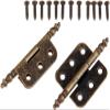 Antique Latch Hasp,Retro Bronze Iron Hinges,Butt Hinges Connectors 2Pcs Antique Crown Head Door Cabinet Hinges 6 Holes Jewelry Box Drawer Cupboard Decorative Hinge for Furniture 70 * 35mm Door Hinge view 4