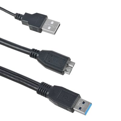 J-ZMQER 50cm USB 3.0 Y Power Data Cable Cord Lead Compatible with Seagate External Hard Drive Disk