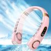 Portable Hanging Neck-Fan, USB Silent Multifunctional Bladeless Handheld Cool-Ing Fan, Sports Fan 5-Speed Adjust-Able Color Ambient Light Neck Strap Personal Fan, Home Office Use (Pink) view 1