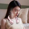 Portable Hanging Neck-Fan, USB Silent Multifunctional Bladeless Handheld Cool-Ing Fan, Sports Fan 5-Speed Adjust-Able Color Ambient Light Neck Strap Personal Fan, Home Office Use (Pink) view 3