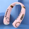 Portable Hanging Neck-Fan, USB Silent Multifunctional Bladeless Handheld Cool-Ing Fan, Sports Fan 5-Speed Adjust-Able Color Ambient Light Neck Strap Personal Fan, Home Office Use (Pink) view 4