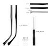 Glasses Arm Replacement : 1 Pair Metal Eyeglass Arm Replacement Eyeglass Temple, Universal Eye Glass Repair Kit with Glasses Legs, Screws, Washers, Screwdrivers, Nose Pads view 4