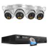 PANOOB 8MP PoE Camera Systems, 4X 4K/8MP Wired Security IP Dome Cameras with Person Vehicle Detection, Built-in Mic, Smart Dual Lights Full Color Night Vision, 4K 8CH NVR 2TB HDD, PD93BA0408-8MD view 1