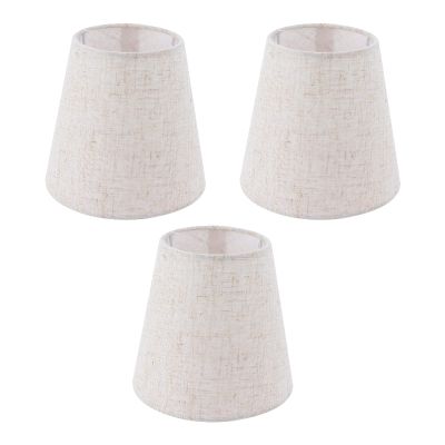 Dilwe Fabric Small Lampshade E14 Meson Lampshade Linen Cloth Lamp Shade for Candle Chandelier Hotel KTV Decor