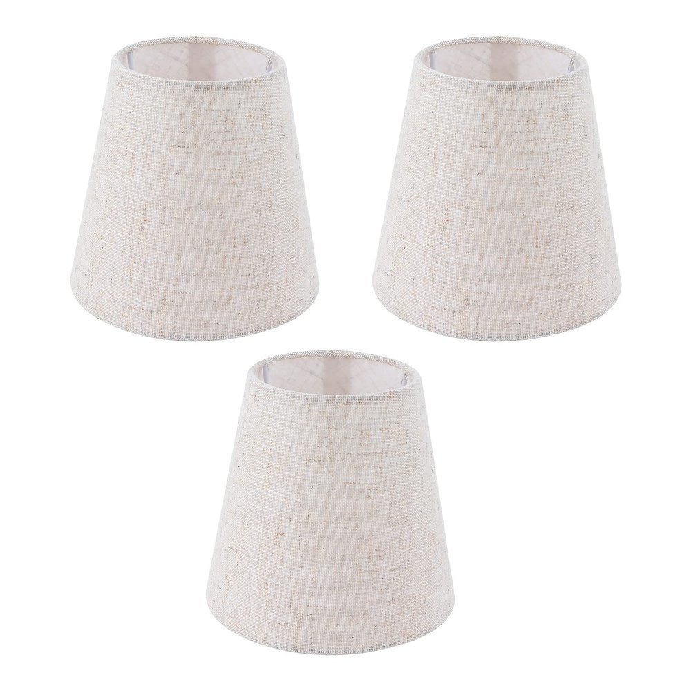 Dilwe Fabric Small Lampshade E14 Meson Lampshade Linen Cloth Lamp Shade for Candle Chandelier Hotel KTV Decor