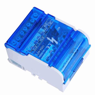 407 Terminal Distribution Box,4- Junction Box with Transparent Cover, Din Rail 4- Single Phase Terminal Distribution Box for Electrical Engineering
