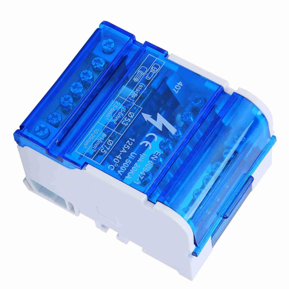 407 Terminal Distribution Box,4- Junction Box with Transparent Cover, Din Rail 4- Single Phase Terminal Distribution Box for Electrical Engineering