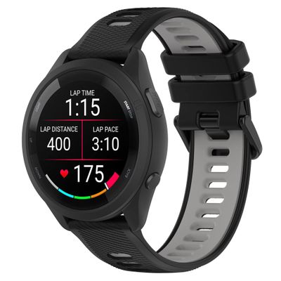 Fit for Garmin Forerunner 265S 255S Watch Bands, 18mm Quick Release Durable Silicone Replacement Bands Wristbands Straps Bracelet Fit for Garmin Vivoactive 4S/Vivomove 3S/Venu 2S (Black&Gray)