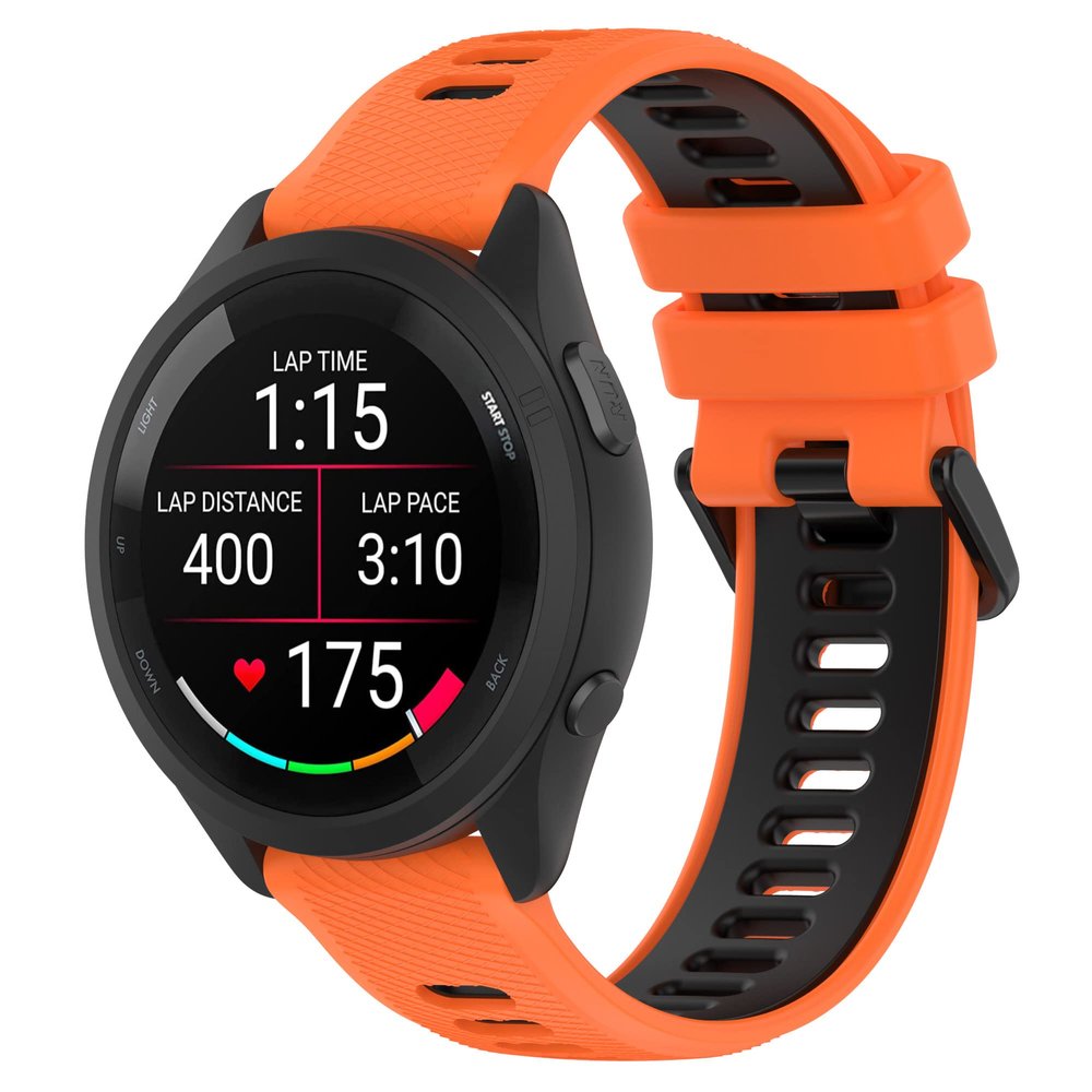 Fit for Garmin Forerunner 265S 255S Watch Bands, 18mm Quick Release Durable Silicone Replacement Bands Wristbands Straps Bracelet Fit for Garmin Vivoactive 4S/Vivomove 3S/Venu 2S (Orange&Black)