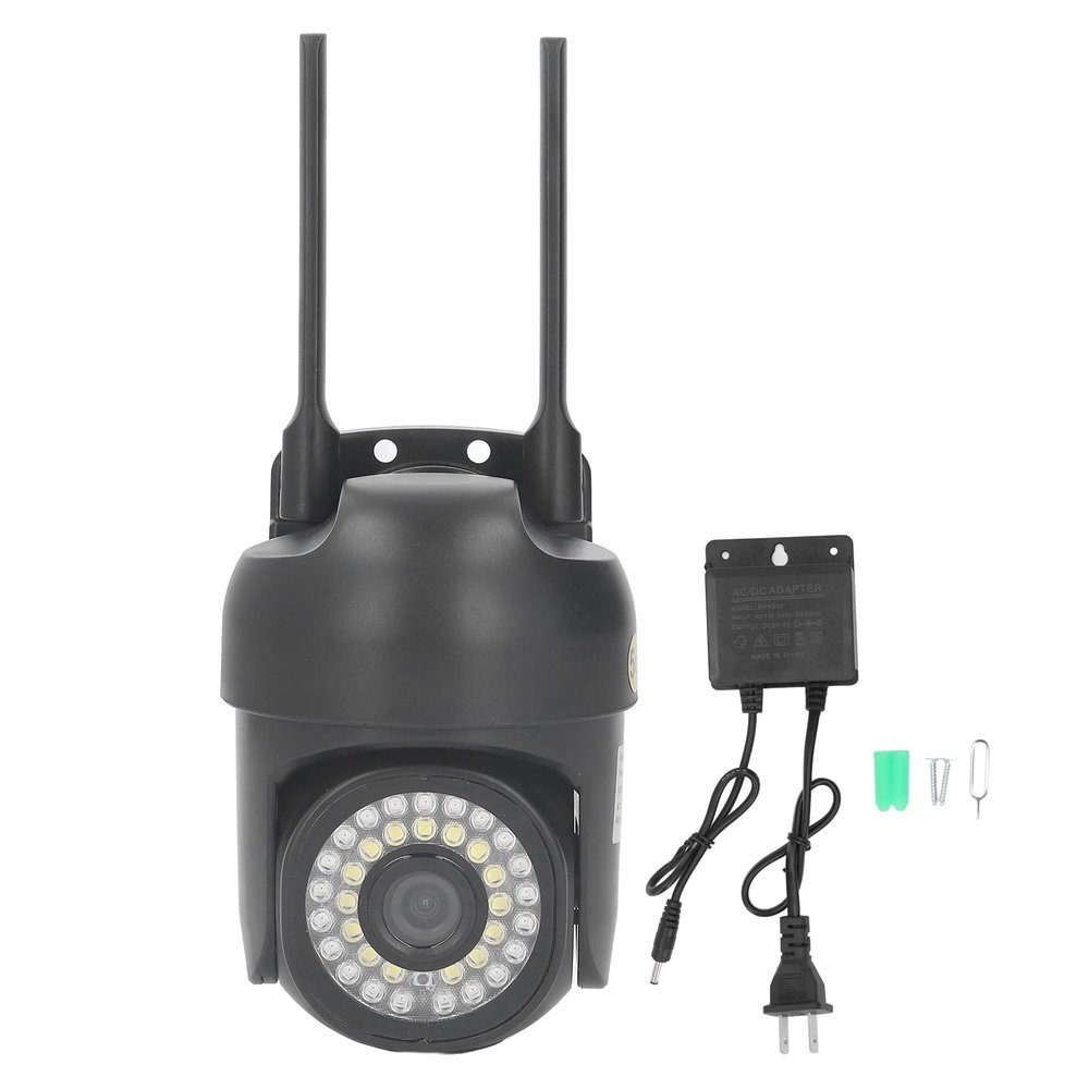 Eujgoov 2MP Outdoor Smart Camera 1920x1080 Camera 2.4 5GHz 90 Swivelling Camera 350 Viewing Angle and Remote Monitoring for Security (US Plug)