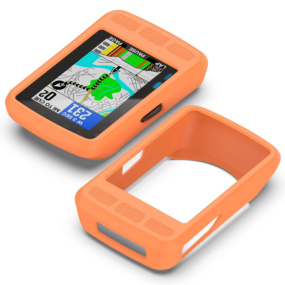 2 Pack Silicone Case Compatible for Wahoo Elemnt Roam Bike Computer Mount Cover GPS Cycling Computer Protective Skins Cover Protector Bumper Accessories(Orange)