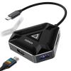 Gaming USB hub with HDMI Adapter, USB C HUB with USBA 3.0 Splitter Data Ports & SD/TF Card Reader,Support Extended Display for MacBook Pro, Monitor 4K HDMI Hub for Laptops (4K@30HZ Black) view 1