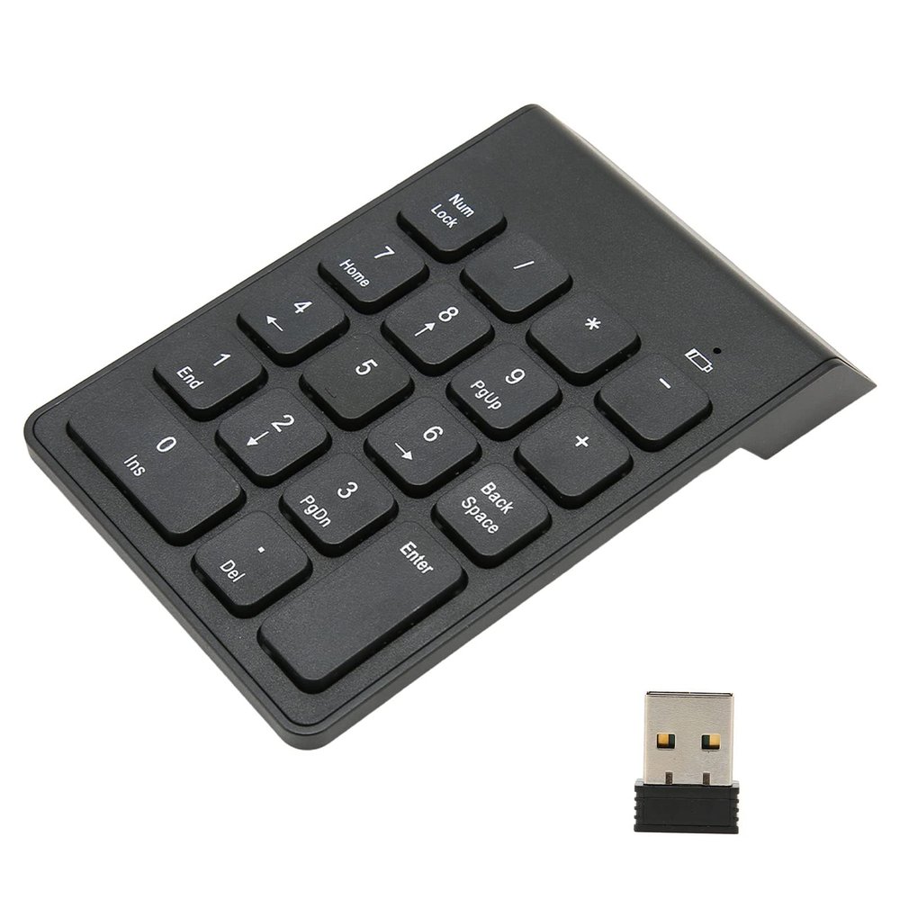 Numeric Keypad, 18 Keys Portable Number Numpad with 2.4G USB Receiver for Android Tablets, for Linux, Desktop, for for Vista, for 7, 8, 10