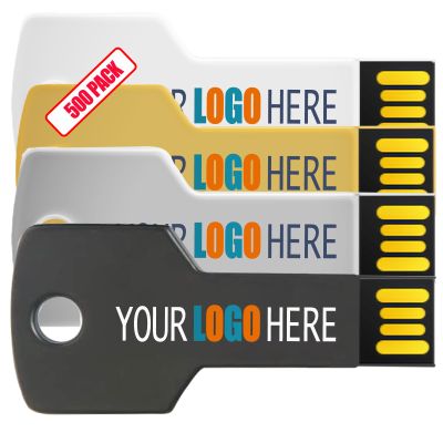[2GB-500pcs] Custom Key Shaped USB Flash Drive 2GB 500 Pack Bulk USB Drives with Personalized Logo Customized Thumb Drive Bulk Imprint Memory Sticks with Brand Name