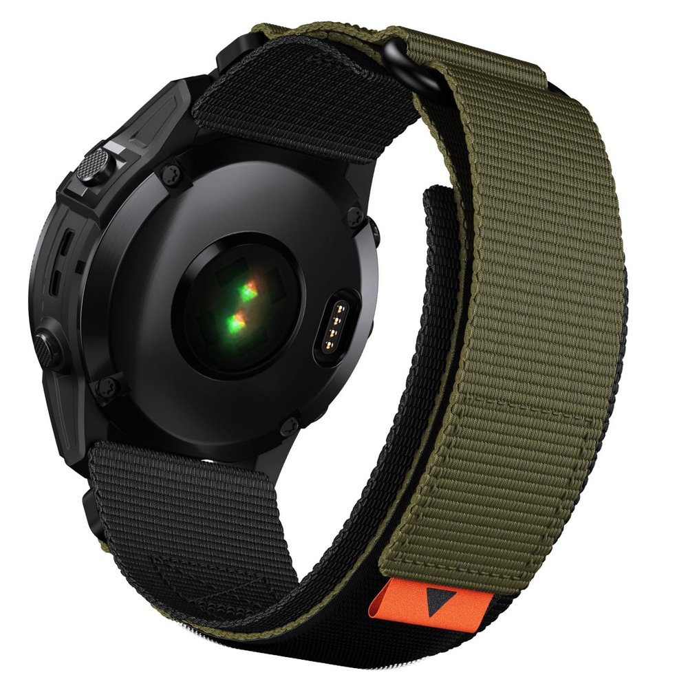 Abanen Tactical Nylon Watch Bands for Garmin Fenix 8 51mm / Enduro/Instinct 3 50mm/ epix Pro 51mm, Adjustable Rugged Weave Ballistic Nylon Webbing Wrist Strap for Fenix 7X/6X/5X,Instinct 2X (Green)