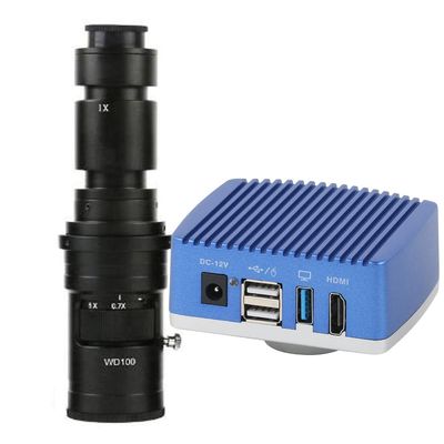 4K Digital Microscope HDMI 8MP 1080P Industrial Electronic Microscope Camera & 500X C-Mount Lens for Phone Repair Soldering
