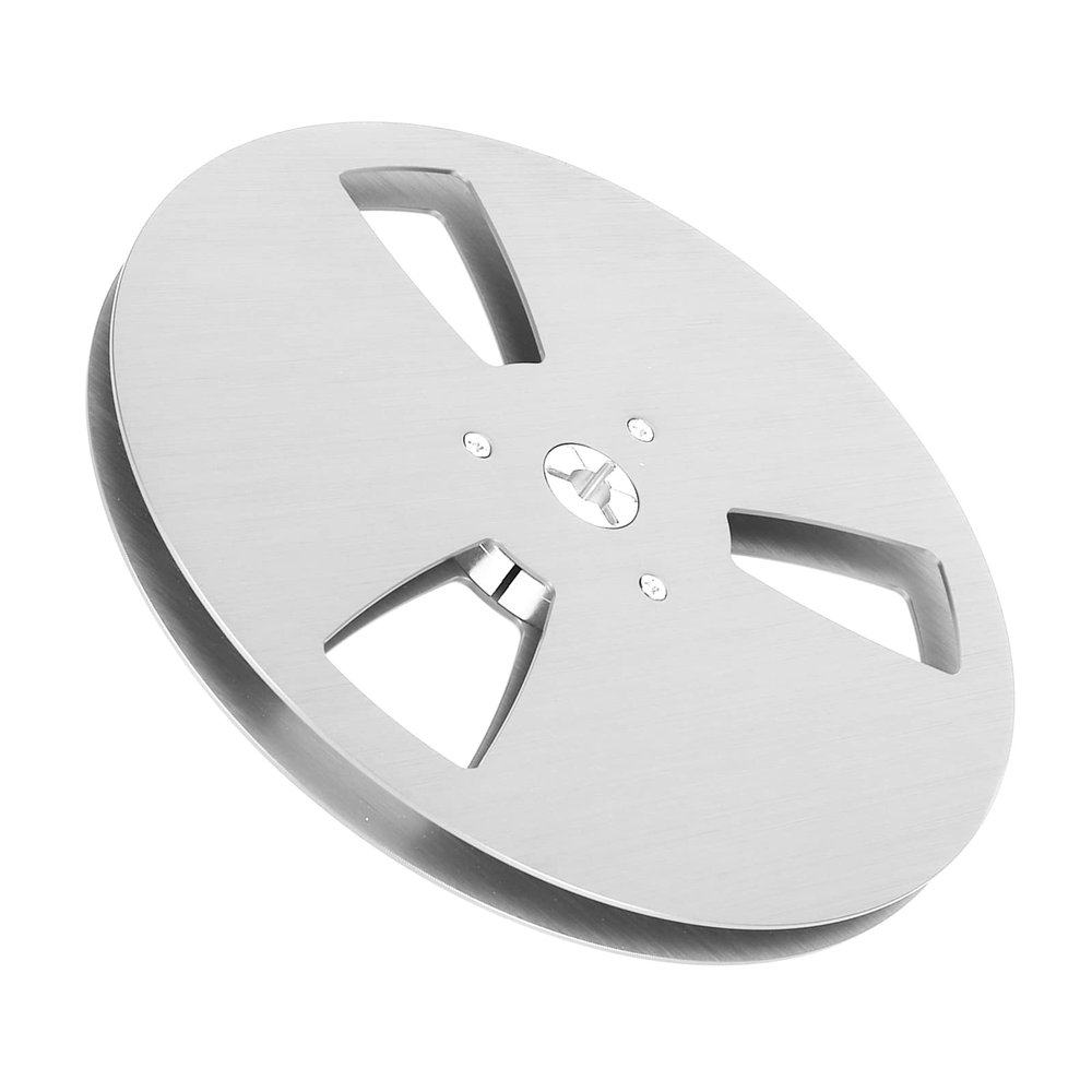 1/4 7 Inch Metal Reel Nab Hinged Box, Universal 1/4 Studio Mastering Tape Takeup Reel with 3 Hole Wind Holes, Empty Tape Reel for Open Reel Deck (Silver)