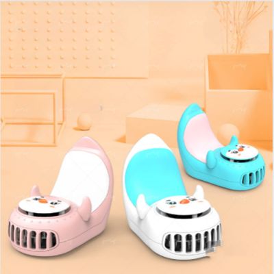 Creative Cartoon Small Desktop Fan USB Charging Small Fan Student Children Portable Fan 555-4dolphinfan+phoneholder