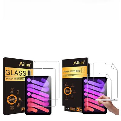 Ailun for iPad Mini 7 &6 [8.3 Inch] Screen Protector 2Pack and Paper Textured Screen Protector for iPad Mini 7 & 6[8.3 inch] 2Pack